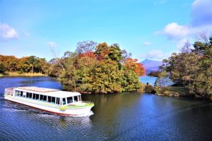 北海道七飯町にある大沼公園の紅葉