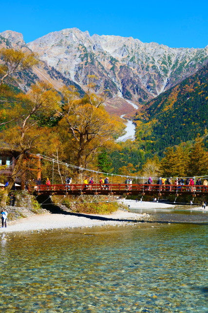 上高地の秋の風景
