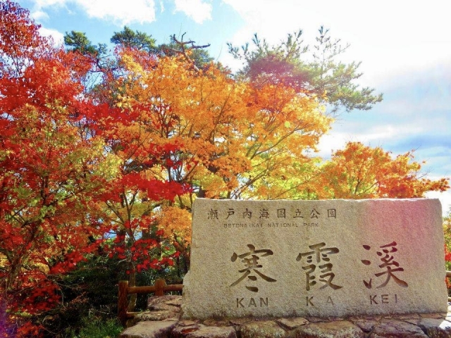 香川県寒霞渓の秋の紅葉