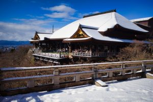 清水寺と京都の冬景色