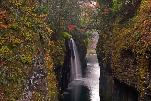 宮崎県高千穂峡の秋景色