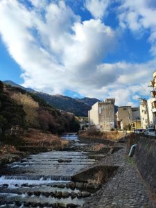 箱根温泉の冬景色