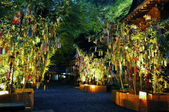 京都・貴船神社の七夕笹飾り