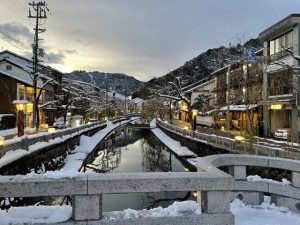 城崎温泉の雪景色